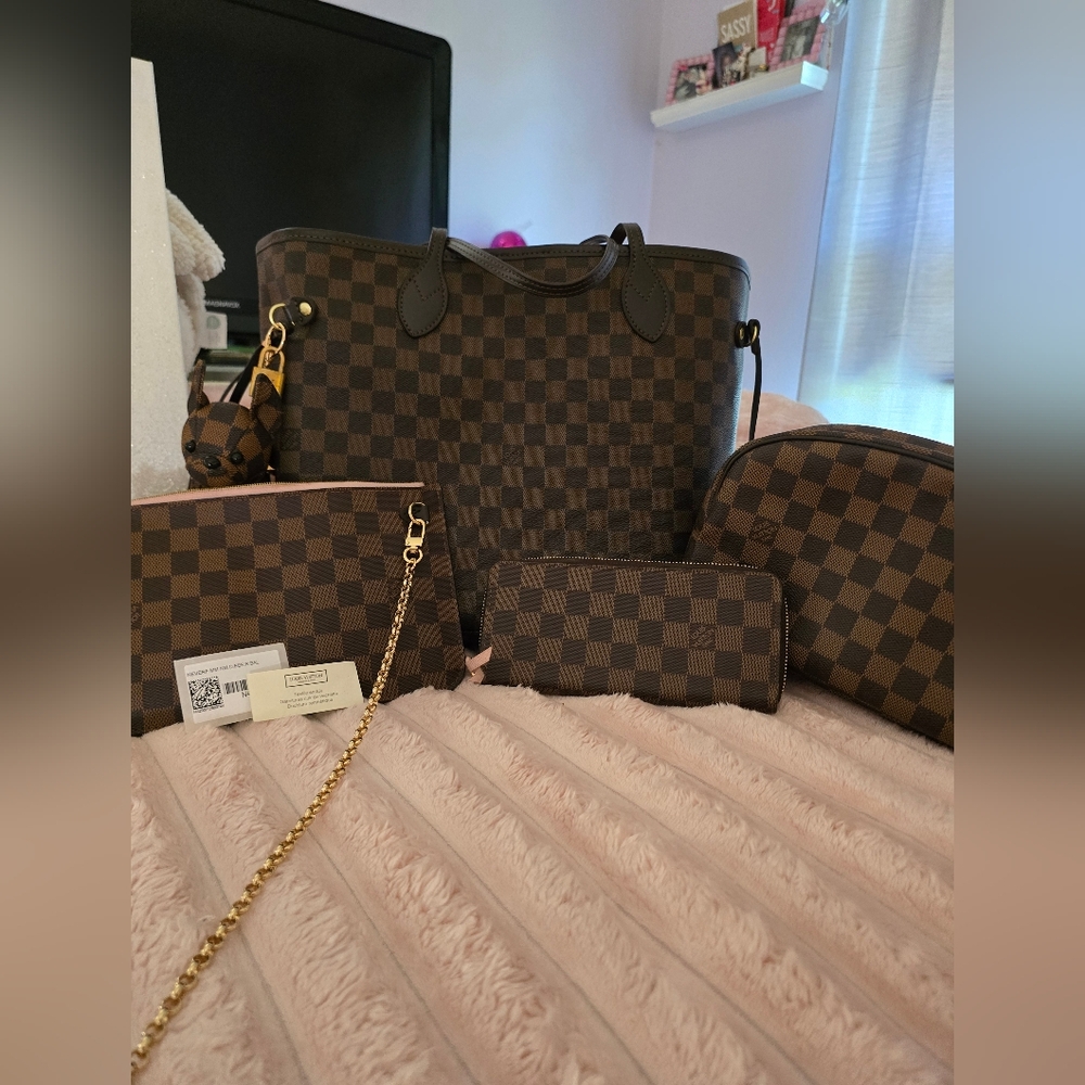 LOUIS VUITTON DAMIER EBENE NEVERFULL 7 PIECE SET